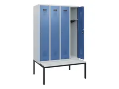 locker met bank,HxBxD 1950x1200x815mm,4vak,vak B 300mm,cilinderslot