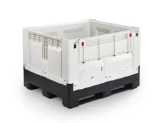 Palletbox,HxLxB 805x1200x1000mm,720l,PE,zwart/ivoorkleurig