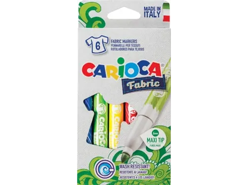 Carcioca Textielstift Fabric, Doos à 6 Stuks Assorti
