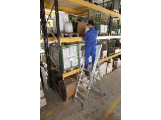 verrijdbare treden-platformladder eenzijdig 6treden stand H 1 4m - 3
