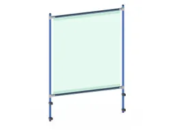 anti-speekselscherm,pvc-folie,glashelder,frame staal RAL5007