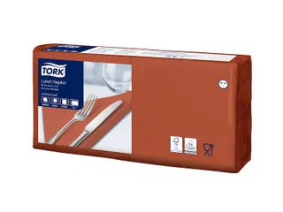 Tork 477216 Lunch Servet 2-laags 1/4 Vouw Terracotta 33x33cm - 3