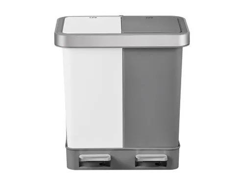 Hana Duo Recycling pedaalemmer 10+10 Liter Wit Grijs