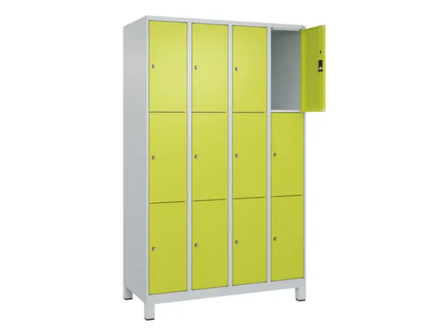 lockerkast,HxBxD 1950x1200x500mm,4x3vakken,vak B 300mm,cil.-slot