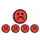 Magneet smiley 35mm rood 5 stuks