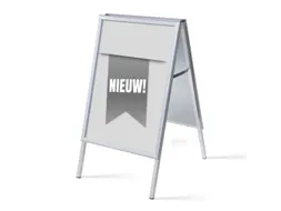 Stoepbord A1 complete set met print "NIEUW" Grijs