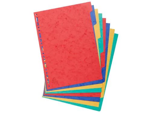 Tabbladen glanskarton 225g 8-delig A4 Assorti