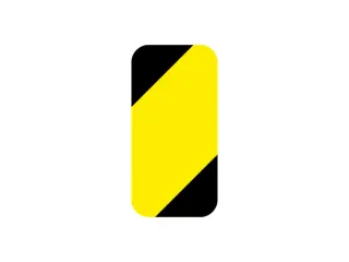plaksymbool,rechthoek,markering HxB 150x50mm,polycarbonaat,geel/zwart - 2
