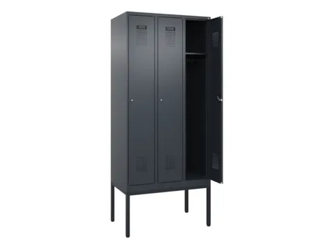 locker,HxBxD 2120x900x500mm,3vak,vak B 300mm,cil.-slot,voetonderstel