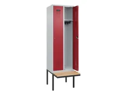 locker met bank,HxBxD 2120x600x815mm,2vak,vak B 300mm,cilinderslot