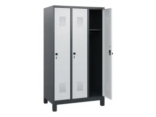 schoollocker,HxBxD 1630x900x500mm,3vak,vak B 300mm,draaigrendel,voeten - 1