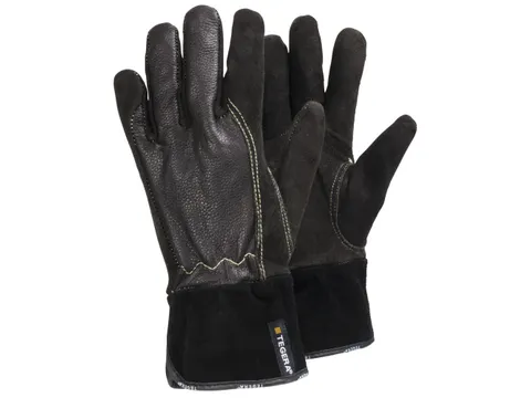 Tegera 32 hittebestendige lederen handschoenen, bruin/zwart, maat 13,