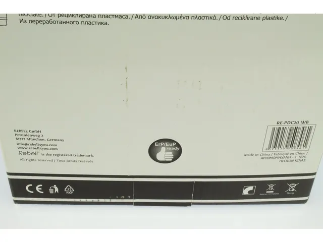 Calculator Rebell-PDC20-WB wit-zwart print