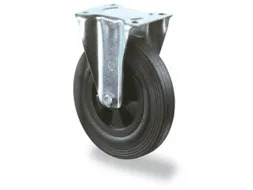 bokwiel,draagverm. 100kg,massief rubber-banden,ØxB 125x37,5mm