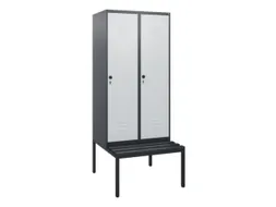 locker met bank,HxBxD 1950x800x815mm,2vak,vak B 400mm,draaigrendel