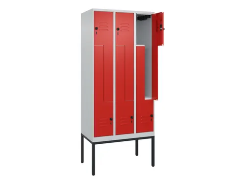 Z-garderobekast,HxBxD 2120x900x500mm,vak B 150/300mm,draaigrendel
