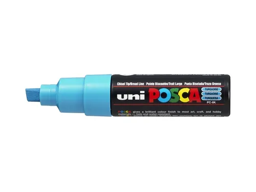 Verfstift Posca PC8K Brede punt 8mm schuin fluor turquoise