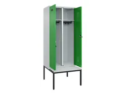 locker met bank,voor scheiding van kleding,HxBxD 2120x800x815mm,2vak