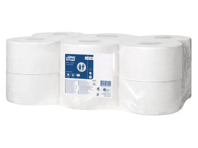 Toiletpapier Tork 1-laags Wit Advanced 110163 T2 Jumbo