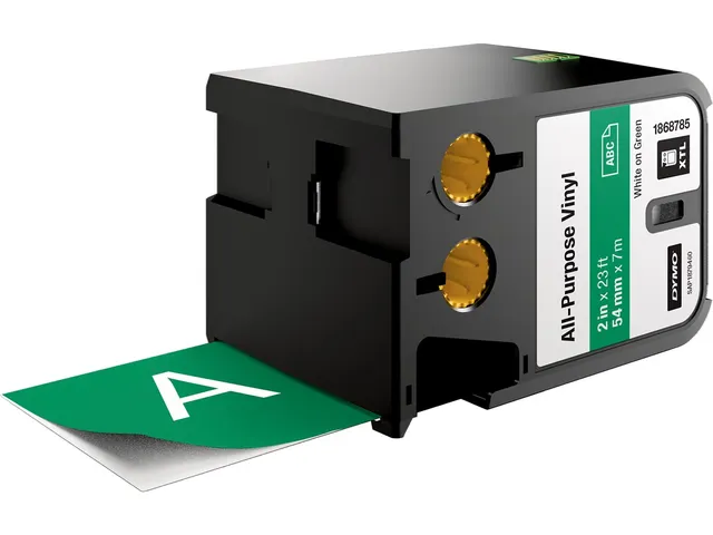 XTL vinyltape ft 54 mm, wit op groen