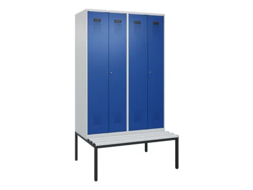 PBM-locker met bank,HxBxD 2120x1200x815mm,4vak,vak B 300mm