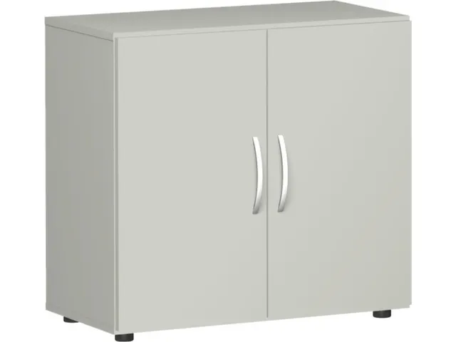 kantoorkast met openslaande deuren HxBxD 752x800x420mm hout lichtgrijs