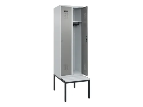 locker met bank,HxBxD 2120x600x815mm,2vak,vak B 300mm,cilinderslot