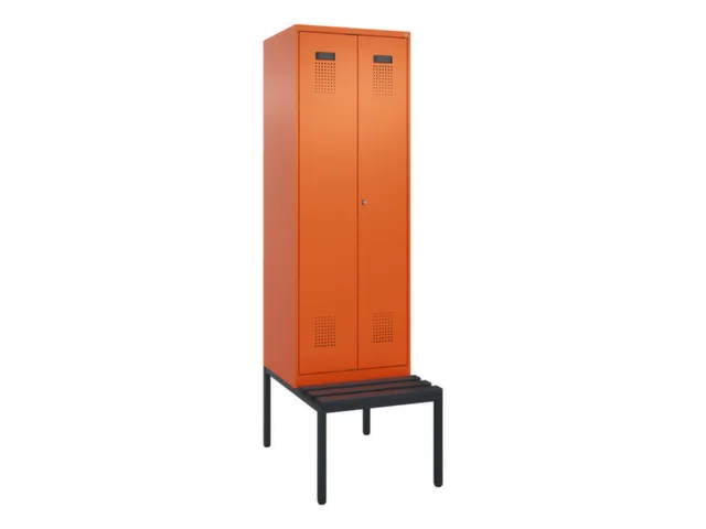 locker met bank,voor scheiding van kleding,HxBxD 2120x600x815mm,2vak