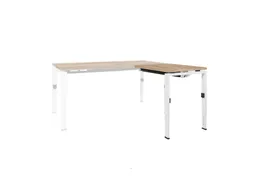 Bureau Linesto N4 aanbouwtafel 80x60cm honey castello 25mm wit