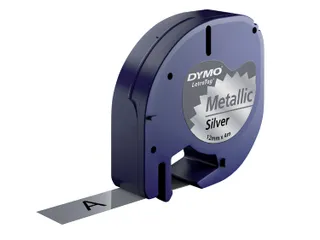 Labeltape Dymo Letratag 91208 Metallic 12mm Zwart Op Zilver S0721730 - 3