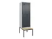 armoire vestiaire avec banc noir et blanc,HxlxP 2120x600x815mm