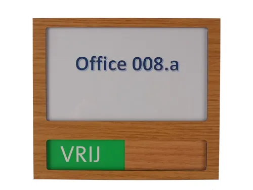 Premium Deurbord Houtlook met schuif Vrij Bezet Groen Rood 150x130mm