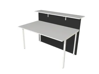 Balie Aanbouwelement 1350x1015mm Recht Front Antraciet Bladen Wit - 3