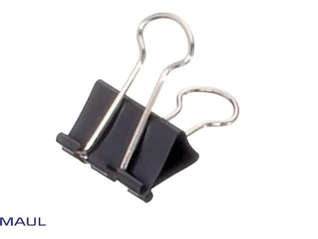Papierklem MAUL 215 foldback 25mm capaciteit 9mm zwart