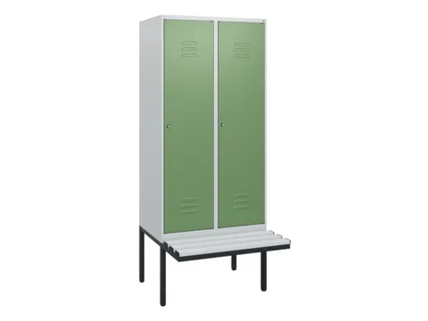 locker met bank,HxBxD 1950x800x815mm,2vak,vak B 400mm,cil.-slot