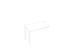 aanbouwtafel,v. 4voeten,HxBxD 730x1000x600mm,blad wit,2voeten wit