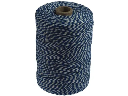 Katoentouw, blauw-wit, klos van 200 g, ongeveer 200 m