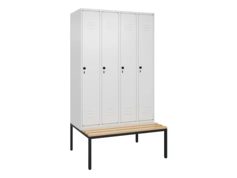 Armoire vestiaire avec banc HxlxP 2120x1200x815mm 4compart.