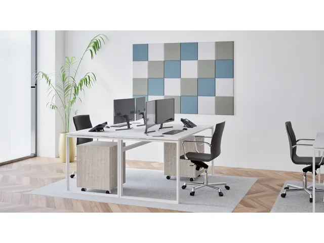 Akoestische PET-vilt wandtegels 30x30cm Combi Blauw 24 Stuks
