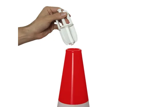 pylonenset,5kegels,H 750mm,PE,rood/wit,fluorescerend