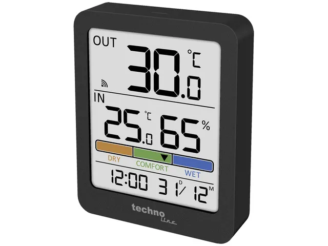 Thermometer Technoline WS 9488 81x98x22mm antraciet met 1 buitensensor