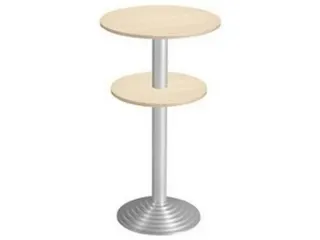statafel,HxØ 1100x600mm,rond,schotelvoet aluminium-zilver,blad beuken - 2