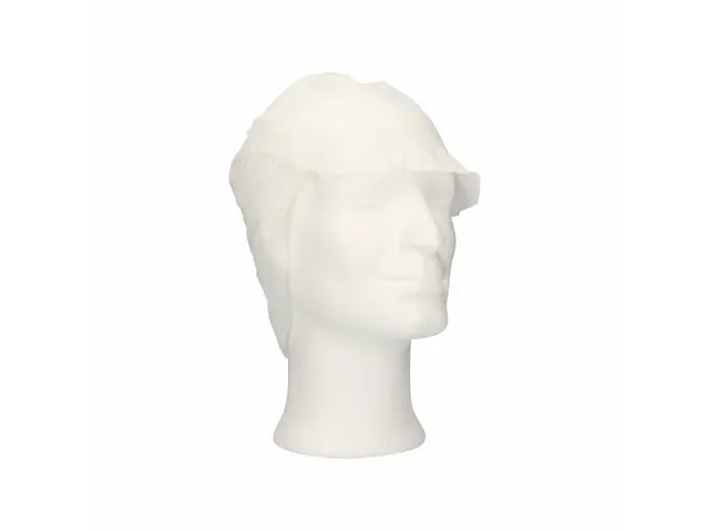 PPnw pet met klep en haaropvang wit 'snood cap' 1000 Stuks