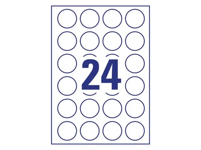 Etiket Avery L3415-10 rond 40mm wit 240stuks