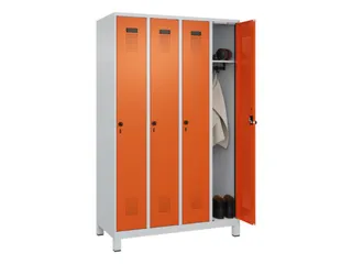locker,HxBxD 1950x1200x500mm,4vak,vak B 300mm,draaigrendel,voeten - 1