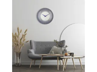 Wandklok Nextime dia 50cm bolvormig glas blauw kunststof Deep - 11
