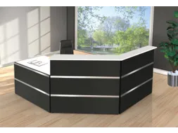Balie Compleet 2500x2350mm Met 2 Hoeken Front Antraciet Bladen Wit