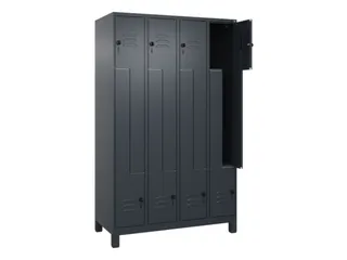 Z-garderobekast,HxBxD 1950x1200x500mm,vak B 150/300mm,draaigrendel - 2
