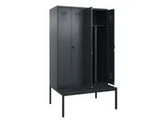 PBM-locker met bank,HxBxD 2120x1200x815mm,4vak,vak B 300mm
