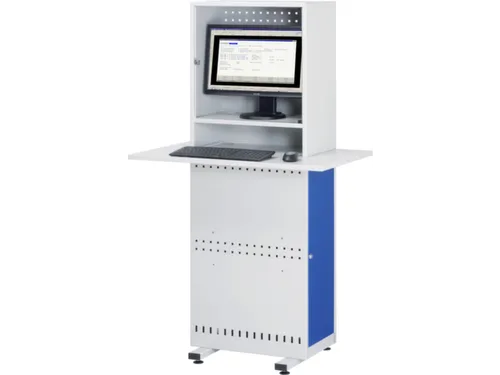 Computerkast 1650x975x610mm Werkblad Monitorvak Ral7035/ral5010